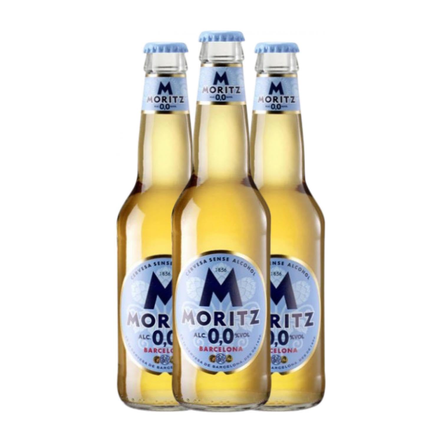 Cerveza Moritz Agua de Moritz Pilsen Sin Alcohol 0,0 Botellín Tercio 33 cl (Caja de 3 Botellín Tercio de 33 cl)