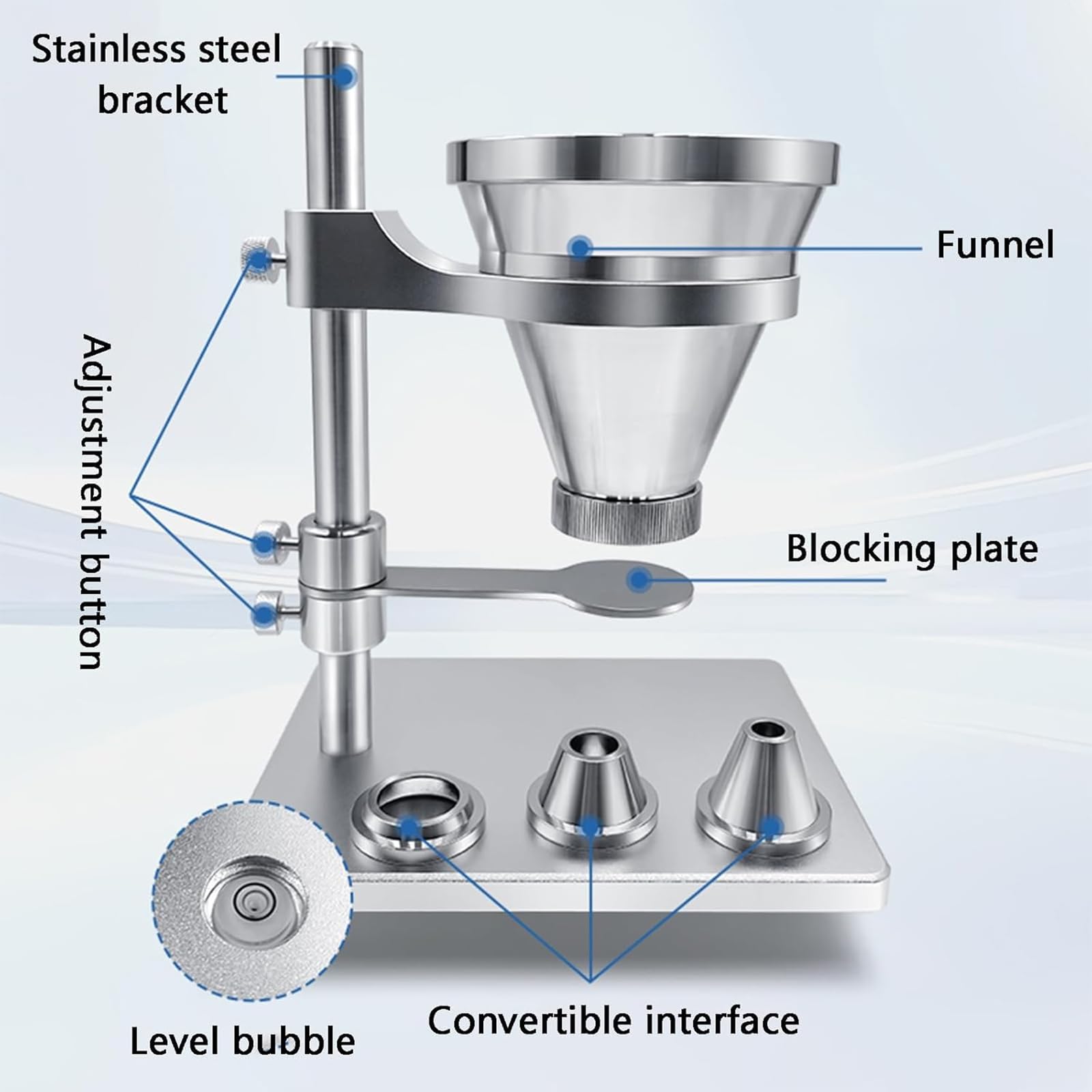 Kunststoff-Pulver-Durchflussprüfer, verstellbares Durchflussregelventil, Niveau- und horizontale Blasen, ideal für Kunststoffproduktion und petrochemische Anwendungen