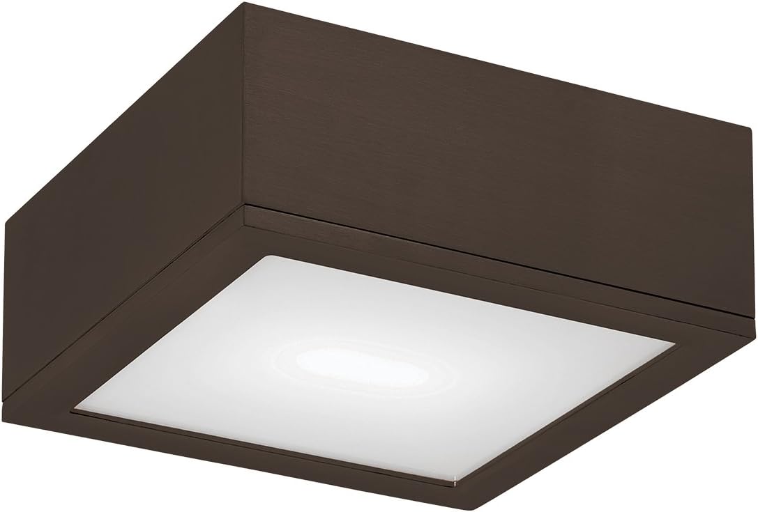 WAC Lighting FM-W2510-BK Rubix 10" Outdoor LED Flush Mount, Large, White/Black