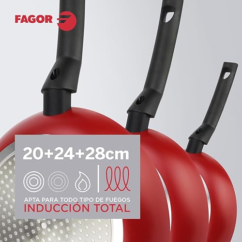 Miniatura 2 de SARTEN ELAN 3 Rouge Ø20+24+11.0 in Extra grueso Aluminio 0.118 in FAGOR