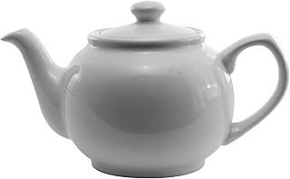 Service Ideas TPCE16WH Teapot, Ceramic, 16 oz, English Style, White