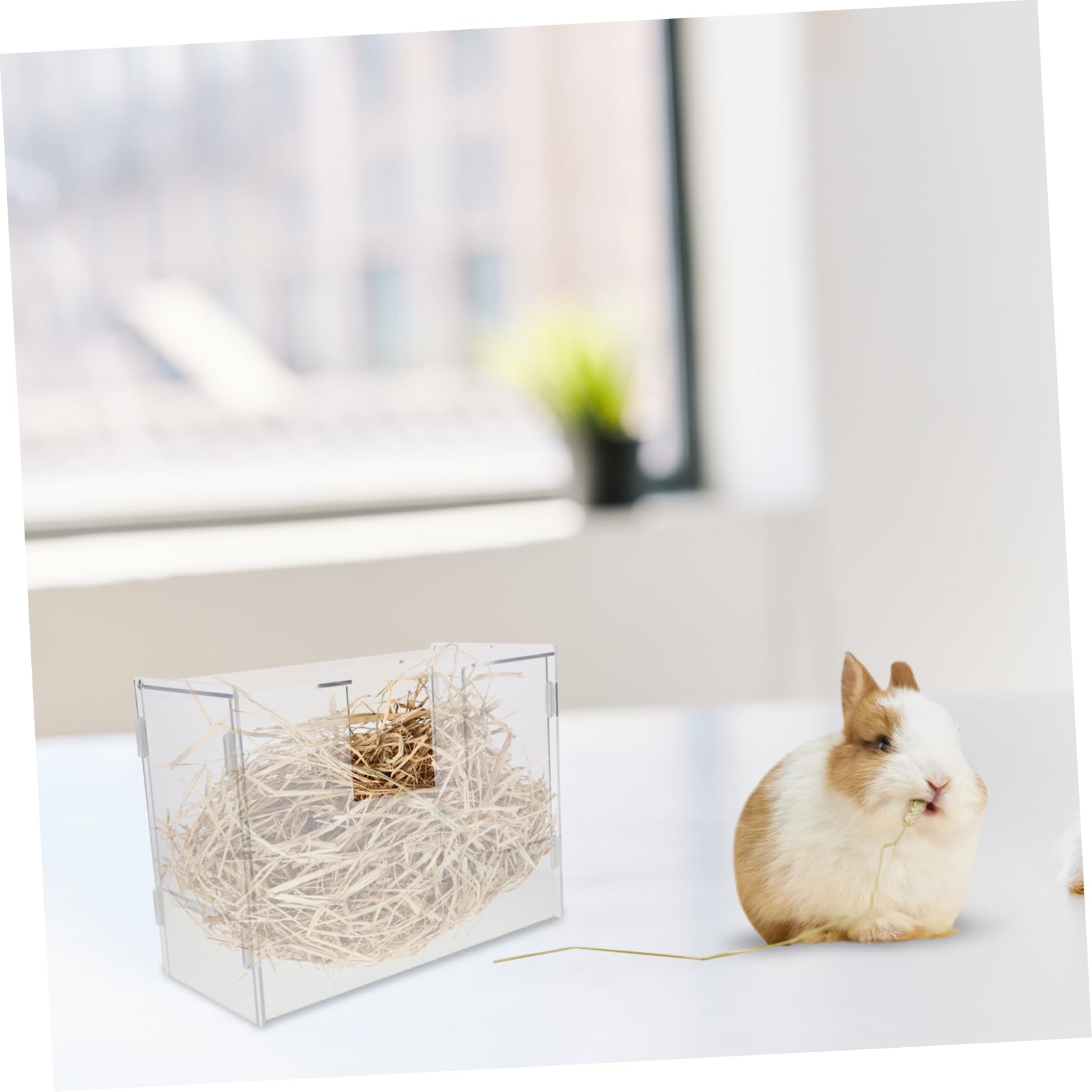 Râtelier à Foin pour Lapins en Acrylique, Grosse Capacité