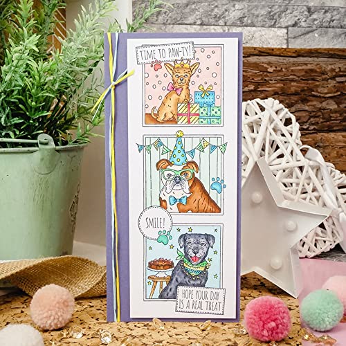 Hunkydory Crafts for The Love of Stamps- Muddy Paws- Party Time Pooches FTLS843