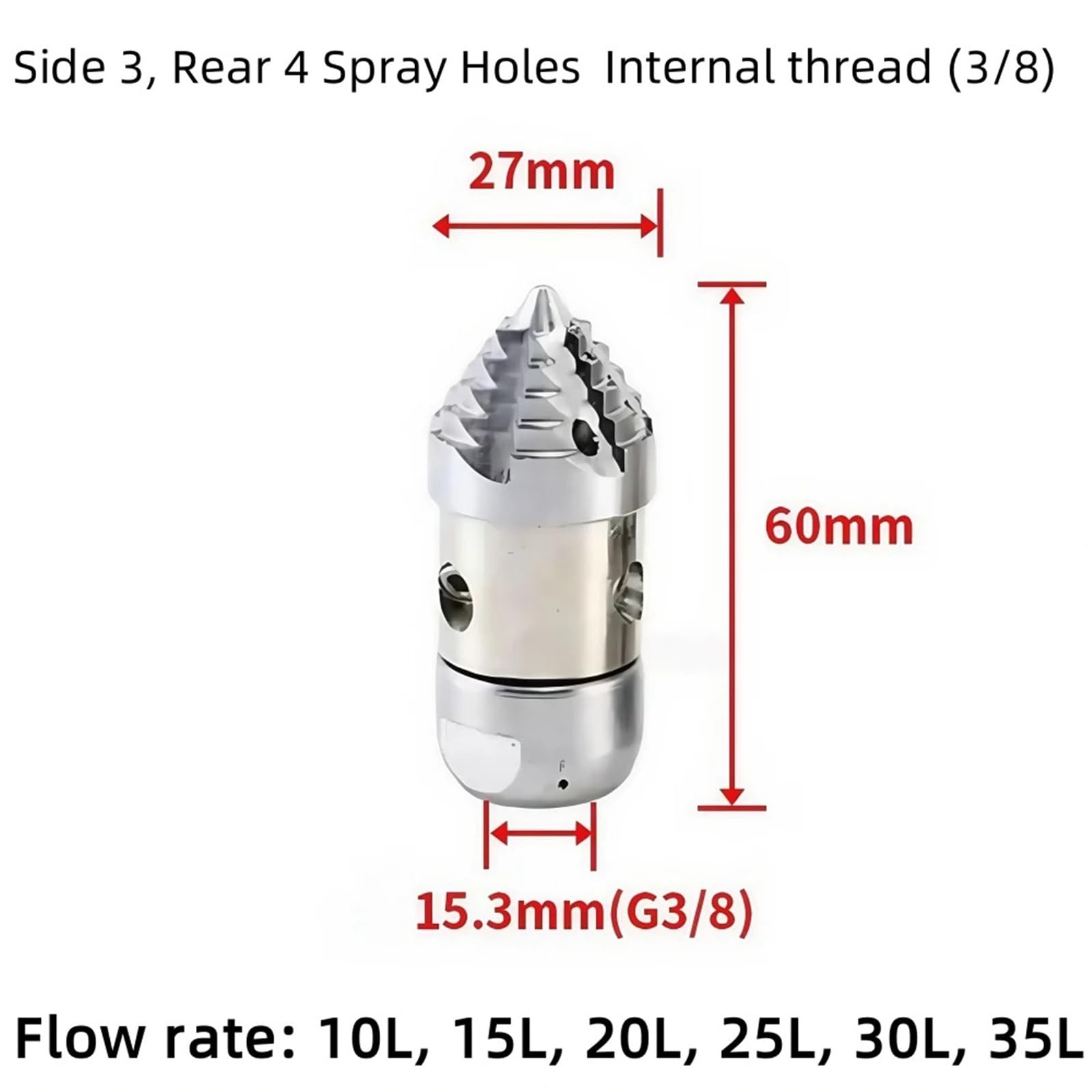 Kompatible 3/8" Edelstahl-Abwasserkanaldüse