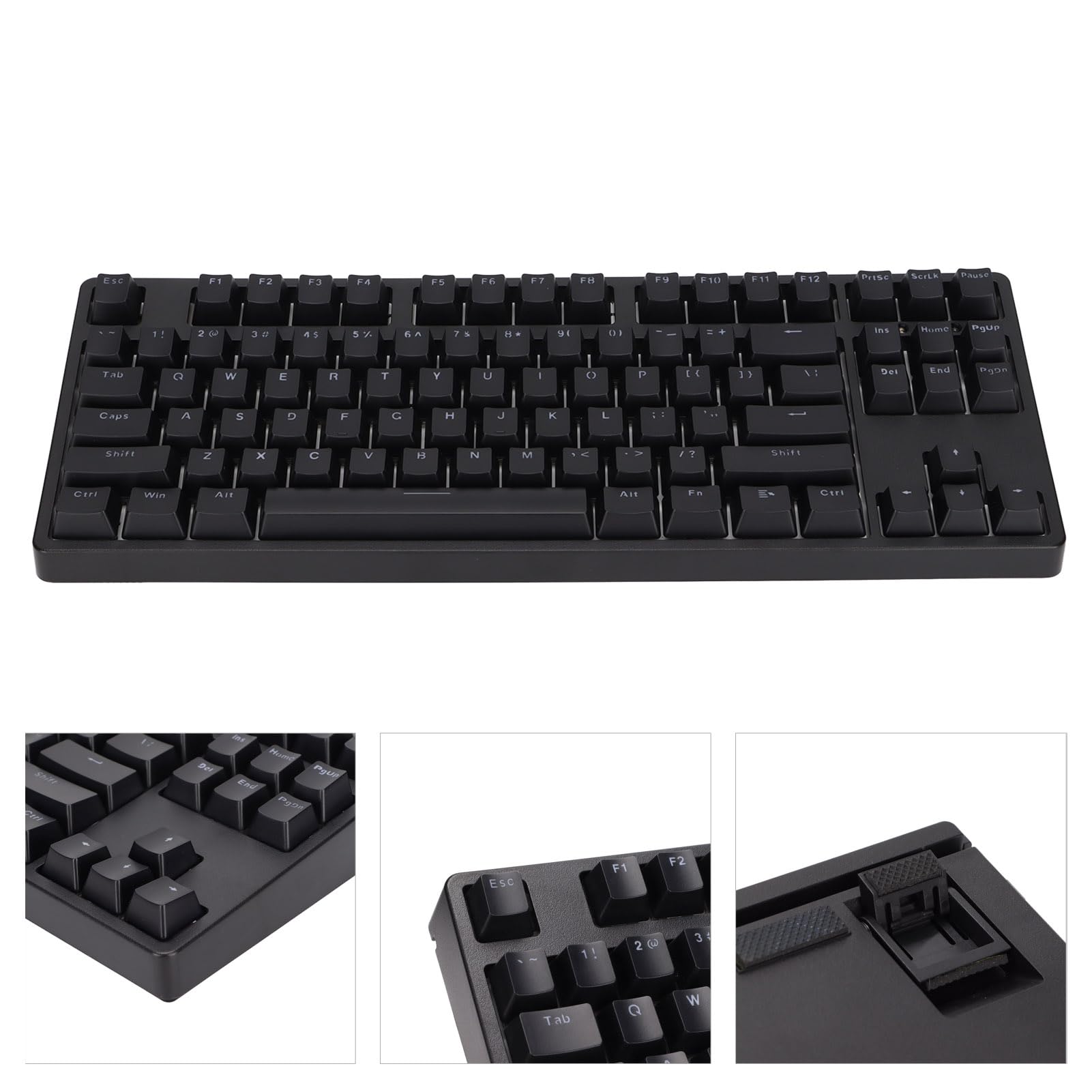 Mechaniczna Klawiatura do Gier Stylowa, Ergonomiczna 87 Klawiszy Klawiatura Sublimacyjna do Biura Gier, materiał ABS (BLACK)