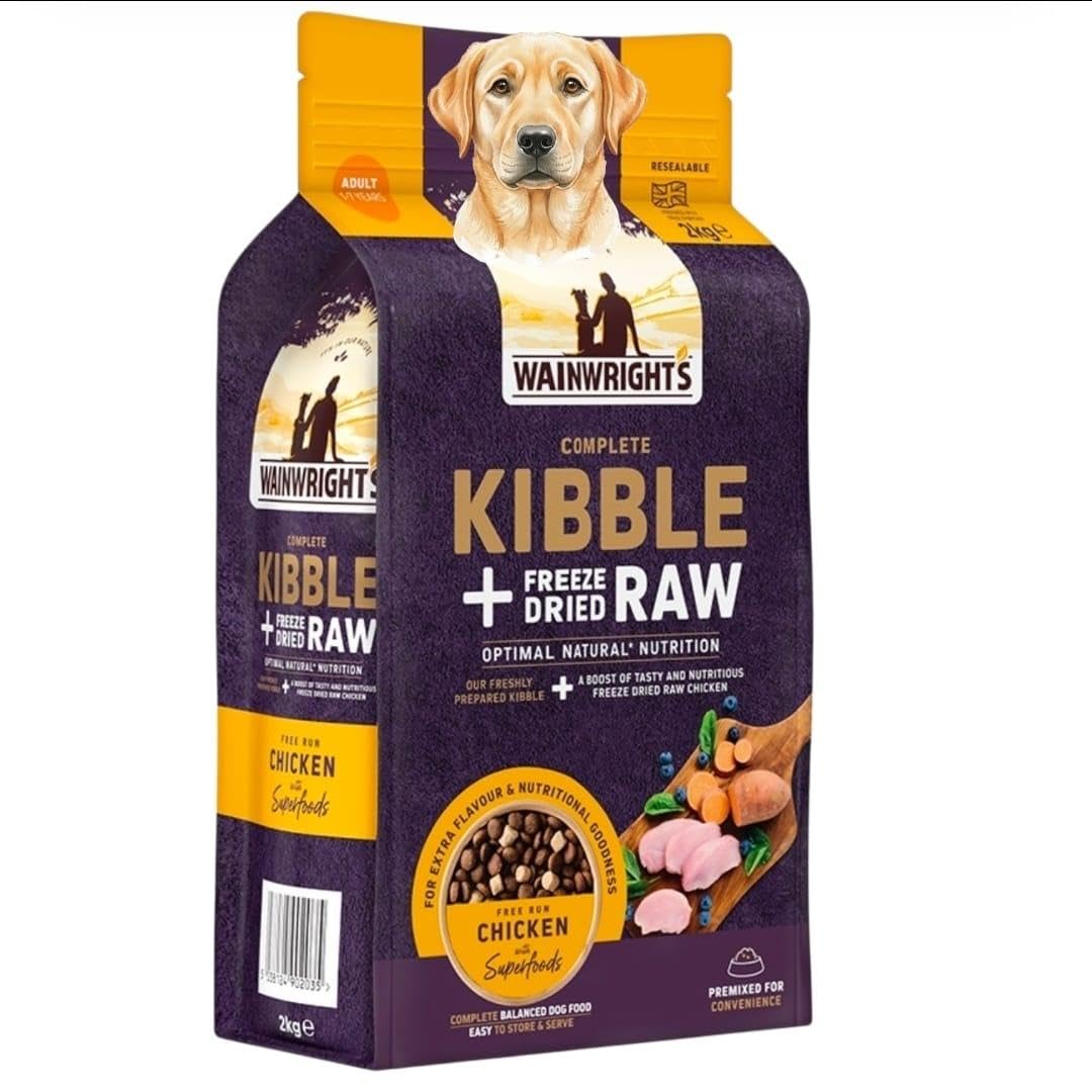 New Wainwright's Complete Kibble With Superfood + Freeze Dried Raw Dry Adult Dog Food Chicken 2kg
