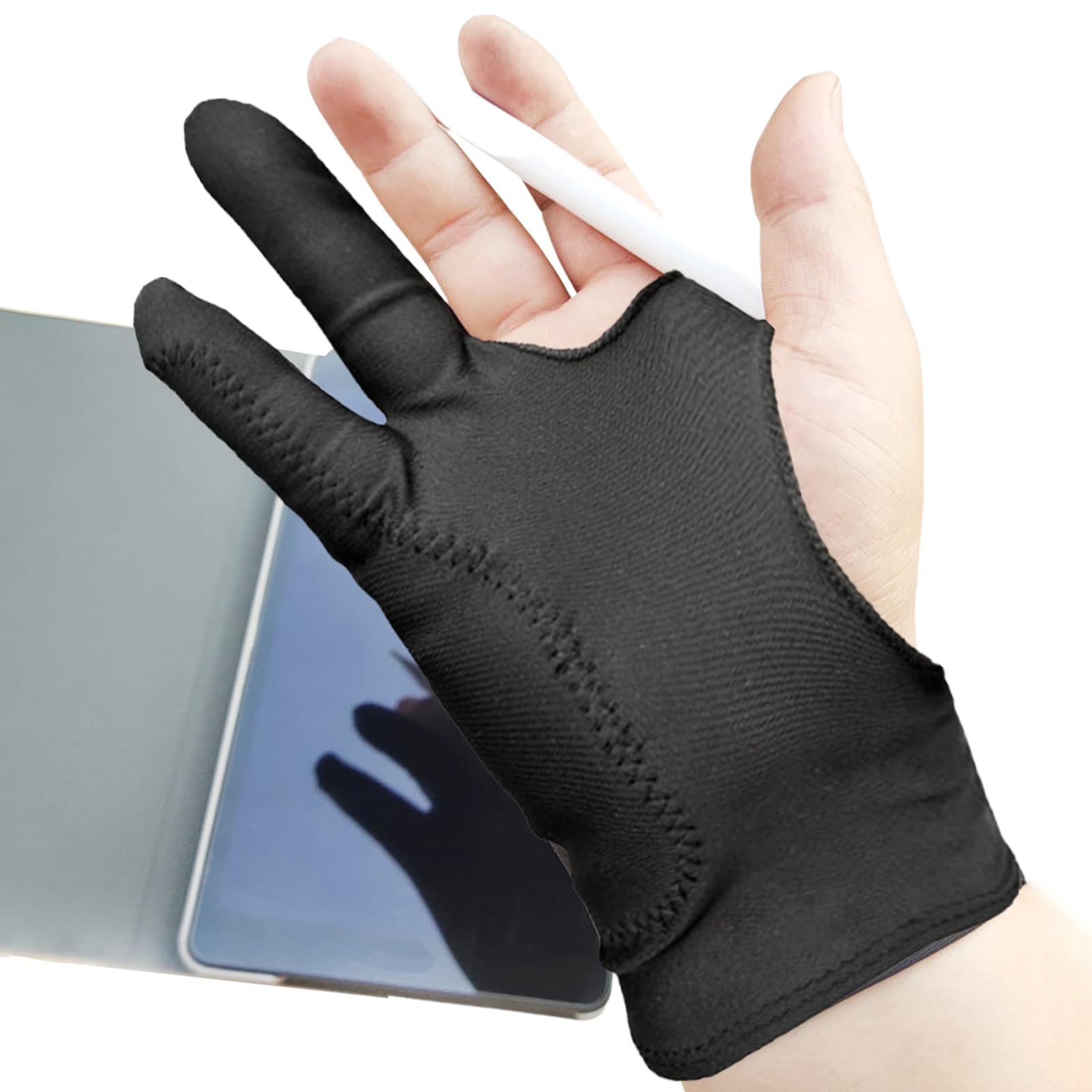 d' - Guanti da per tablet da disegno | Disegno tablet due dita Elasticità Liscia per penna penna a schizzo pittura mano destra o mano sinistra