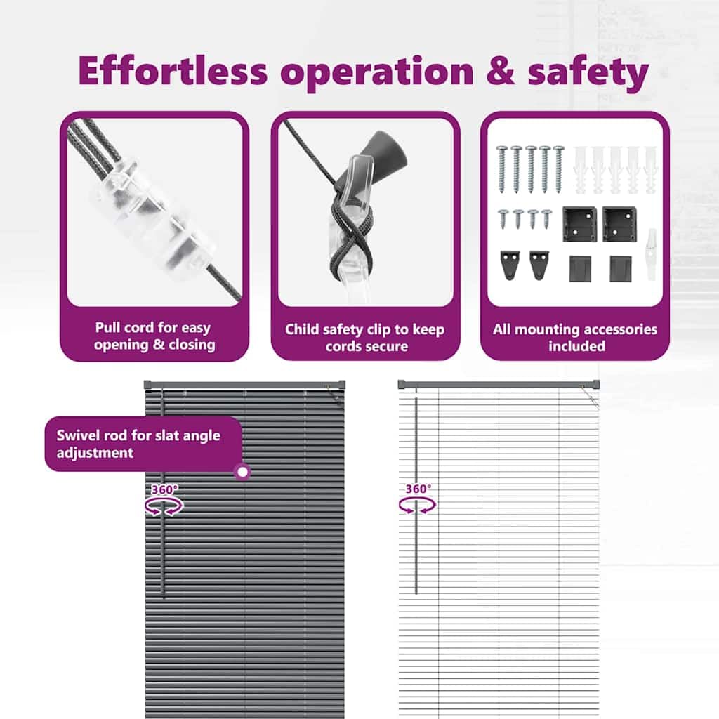 vidaXL Venetiaanse jaloezieën Donkergrijs 130 x 80 cm Aluminium