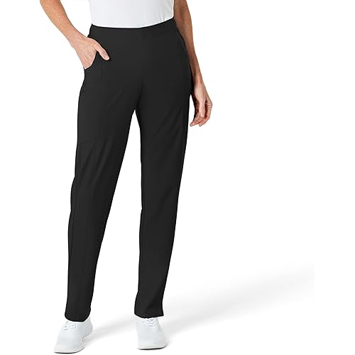 W123 Women's Flat Front Cargo Scrub Pant
