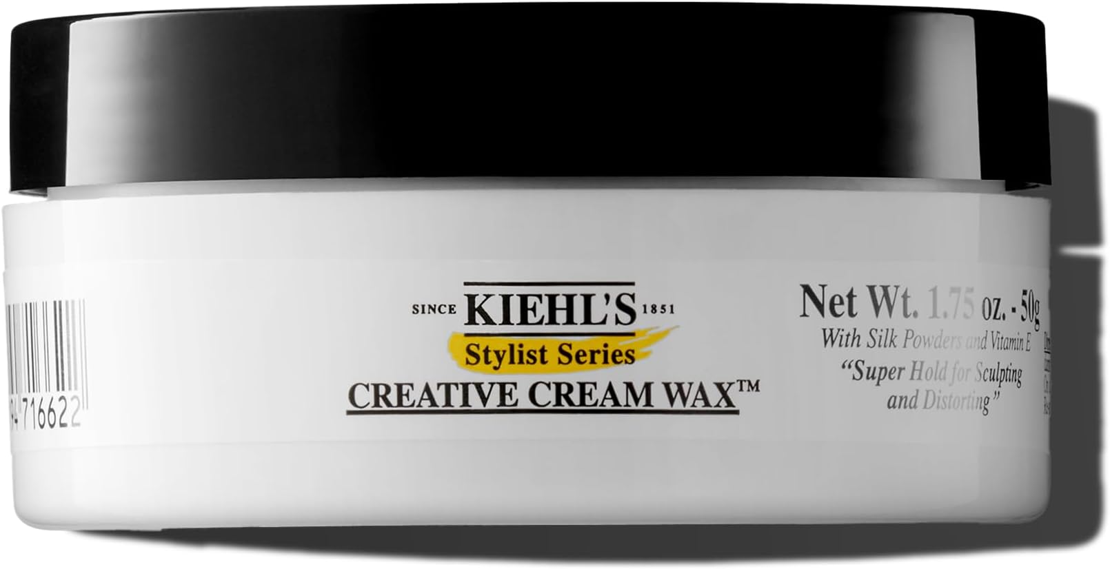 Kiehl's Stylist Series Creative Cream Wax, Non-greasy Hair Wax for Medium to Coarse Hair, Shape & Sculpt with Superior Hold, with Silk Powders to Absorb Oil and Vitamin E to Soften Hair - 1.75 oz