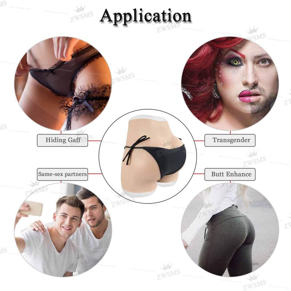 XSWL Pantaloni con Vagina Finta in Silicone, Slip Modellante per Glutei Corti, Intimo per Crossdresser, Cosplay e Drag Queen.