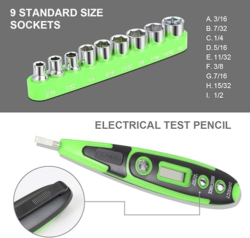 Miniatura 10 de DNA MOTORING - Kit doméstico y transportable de herramientas de mano, caja de 39 unidades para reparación general, destornillador, pinzas, martillo,