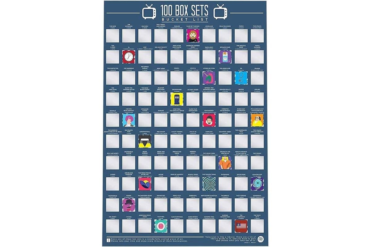 100 Box Sets Scratch Off Bucket List Poster Multi GR630008
