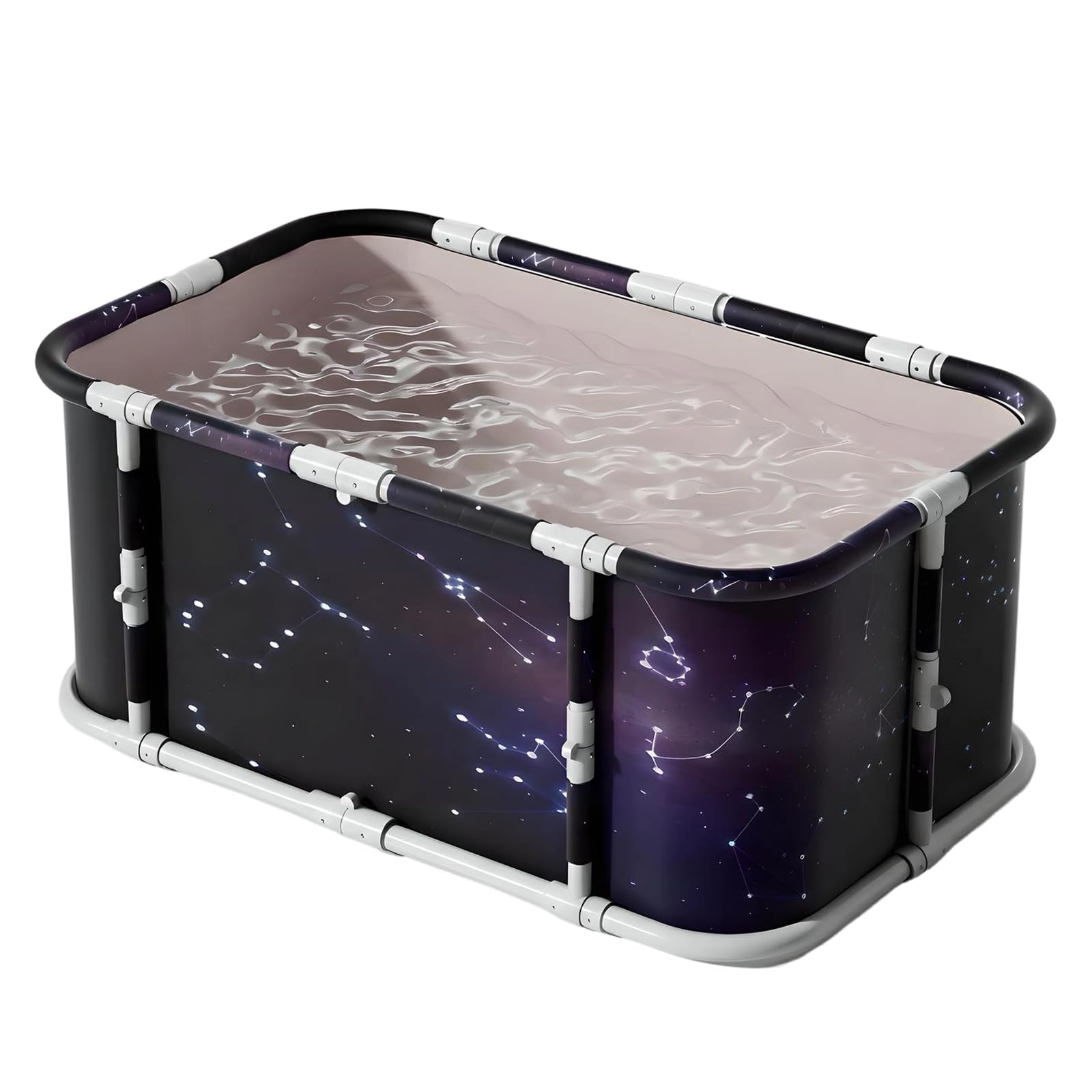 Portable Foldable Ice Bath Tub, Large Portable Soaking Bath Tub for Home Outdoors Gyms (Starry Sky)