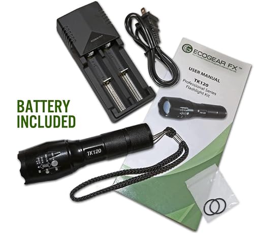 EcoGear FX Rechargeable LED Tactical Flashlight Kit TK120 with Batteries — view 2