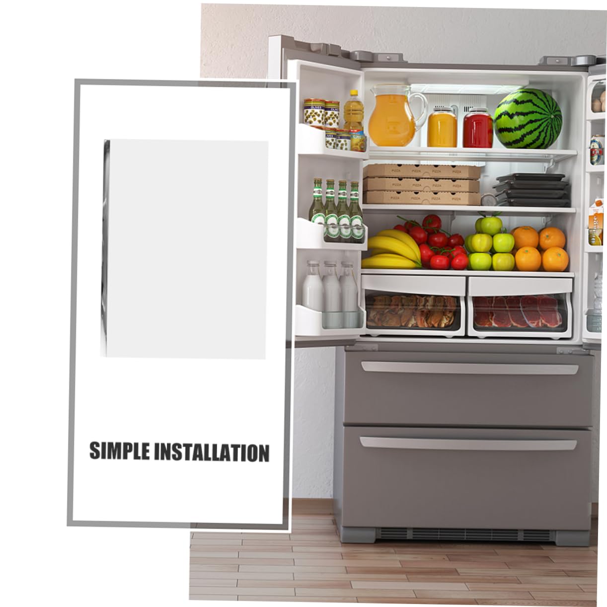 Lurrose Ripiano in Vetro Temperato Per Frigorifero, Organizer Interno Regolabile, Ripiano Portaoggetti Resistente, Facile Da Pulire, Compatibile Frigoriferi Domestici, Dimensioni 410x300 Mm