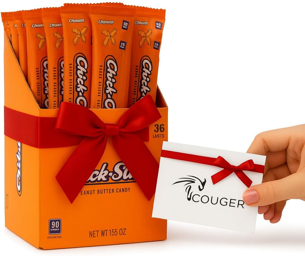 Masterpax Crunch Club Gift Bundle – Contains 36 Count Box of Peanut Butter & Toasted Coconut Sticks + Exclusive Couger Wildlife Fact Card – Curated & Shrink-Wrapped”