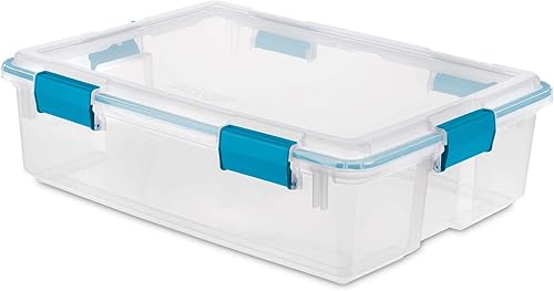 Miniatura 2 de Sterilite Caja de juntas de 37 cuartos de galón, contenedor de almacenamiento apilable con tapa de pestillo y recipiente de plástico de sellado