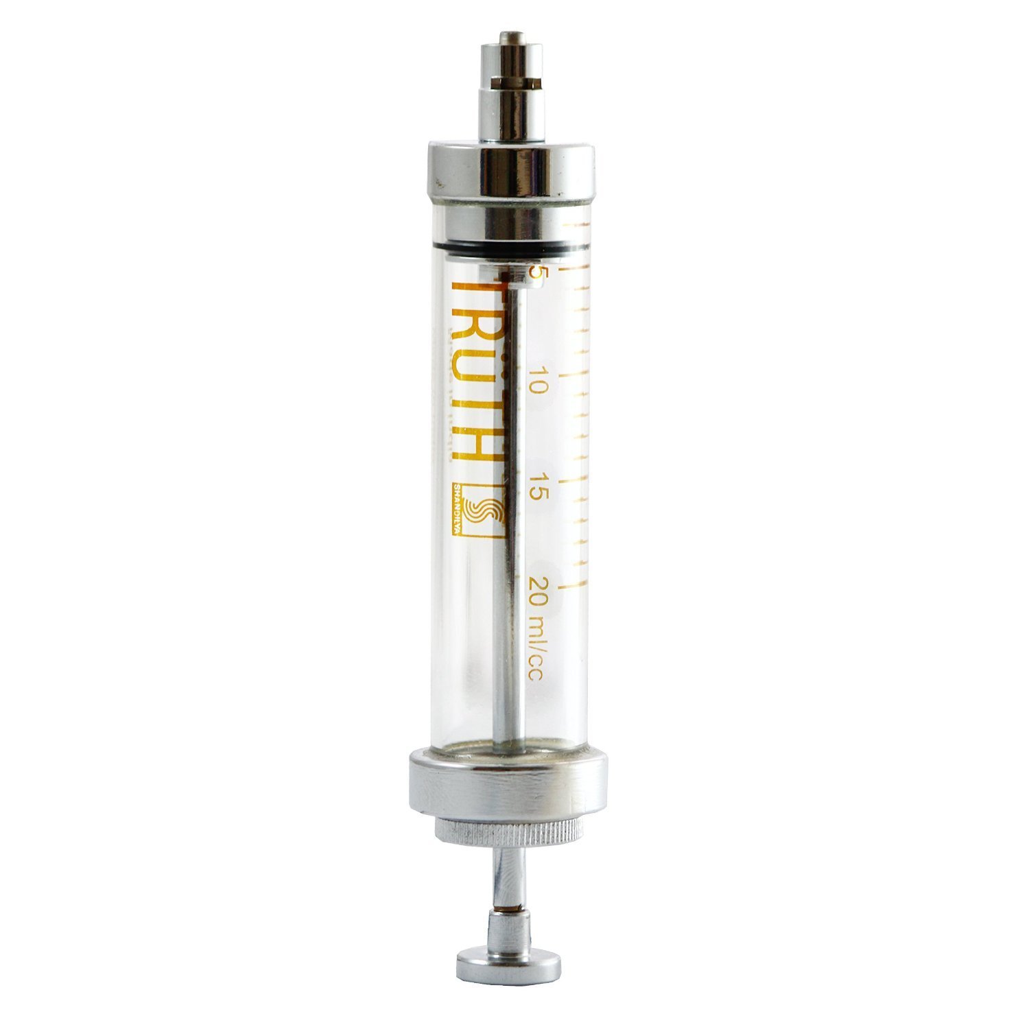 Truth Record Syringe with Stainless Steel Piston and Rubber Ring, Metal Tip, 5ml (17-08-21-06)