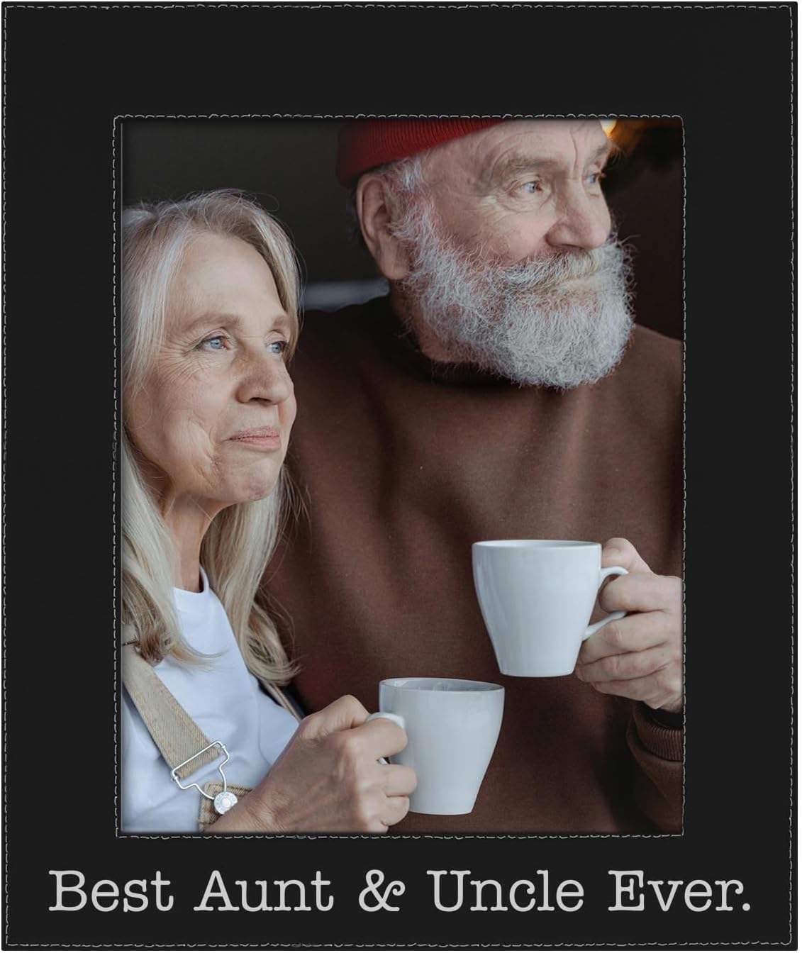 ThisWear Large Photo Frame Best Aunt & Uncle Ever 8x10 Leatherette Photo Frame Black