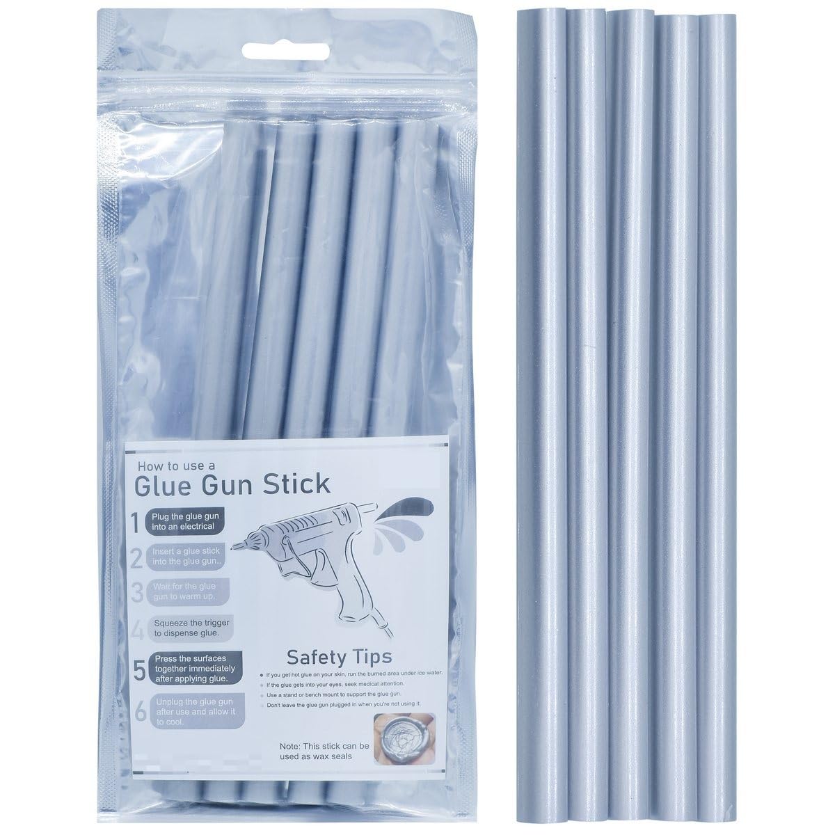 53 Arts 5PCS Glue Gun Sealing Wax Sticks – Silver | Wax Seal Supplies for Envelopes, Invitations, Gift Wrapping & DIY Crafts-image-15