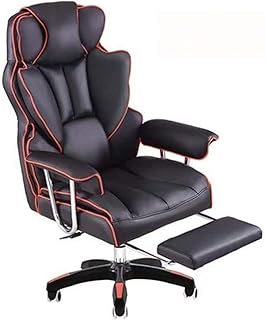 HIZLJJ Silla de Oficina de Cuero Juego del Ordenador Sillas Silla ergonómica del Ordenador con la Silla de Trabajo Ruedas giratorias y los Brazos con Soporte Lumbar