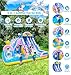 TOAOB Inflatable Water Slide: 6 in 1 Bounce House Water Park for Kids - Climbing Wall Splash Pool 2 Water Cannon 2 Slide Basketball Rim - 550W Blower - for Outdoor Backyard Birthday Party