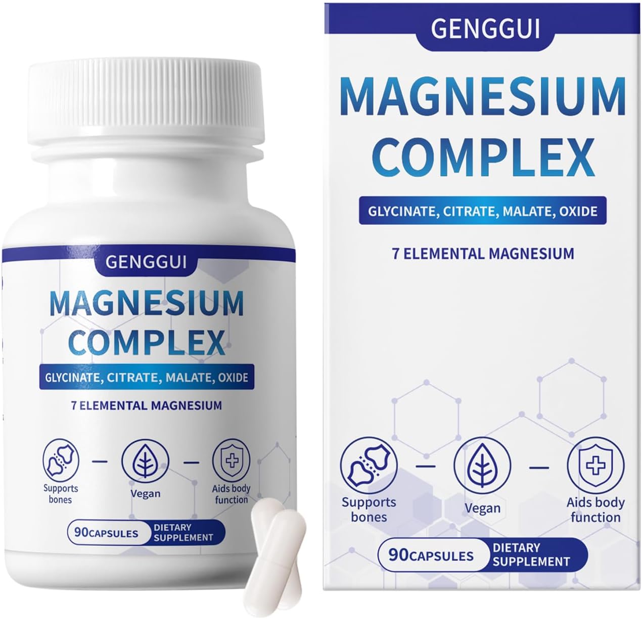 Magnesium Complex 1000mg with 8 Types - Glycinate, Citrate, Malate - Supports Muscle Relaxation, Bone Health, Energy Production & Sleep - High Absorption, Non-GMO, Vegan Capsules, 90 Count (001) - Image 6