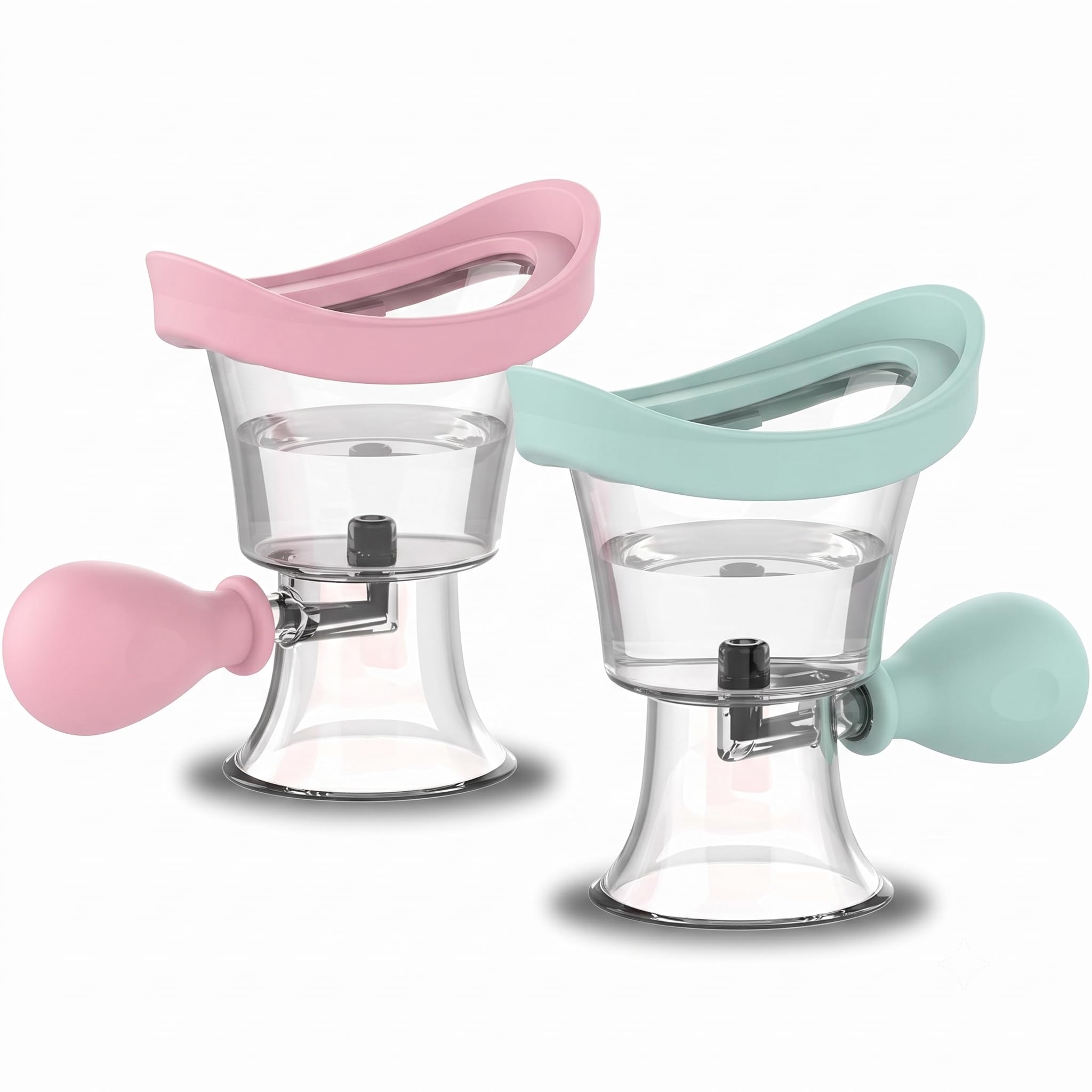 Eye Wash Cup Set of 2 with Silicone Rim and Manual Squeeze Bulb | Soft silicone eye rims, transparent cups and manual squeeze bulbs; reusable pack of 2 for home, office and travel hygiene.-image-39