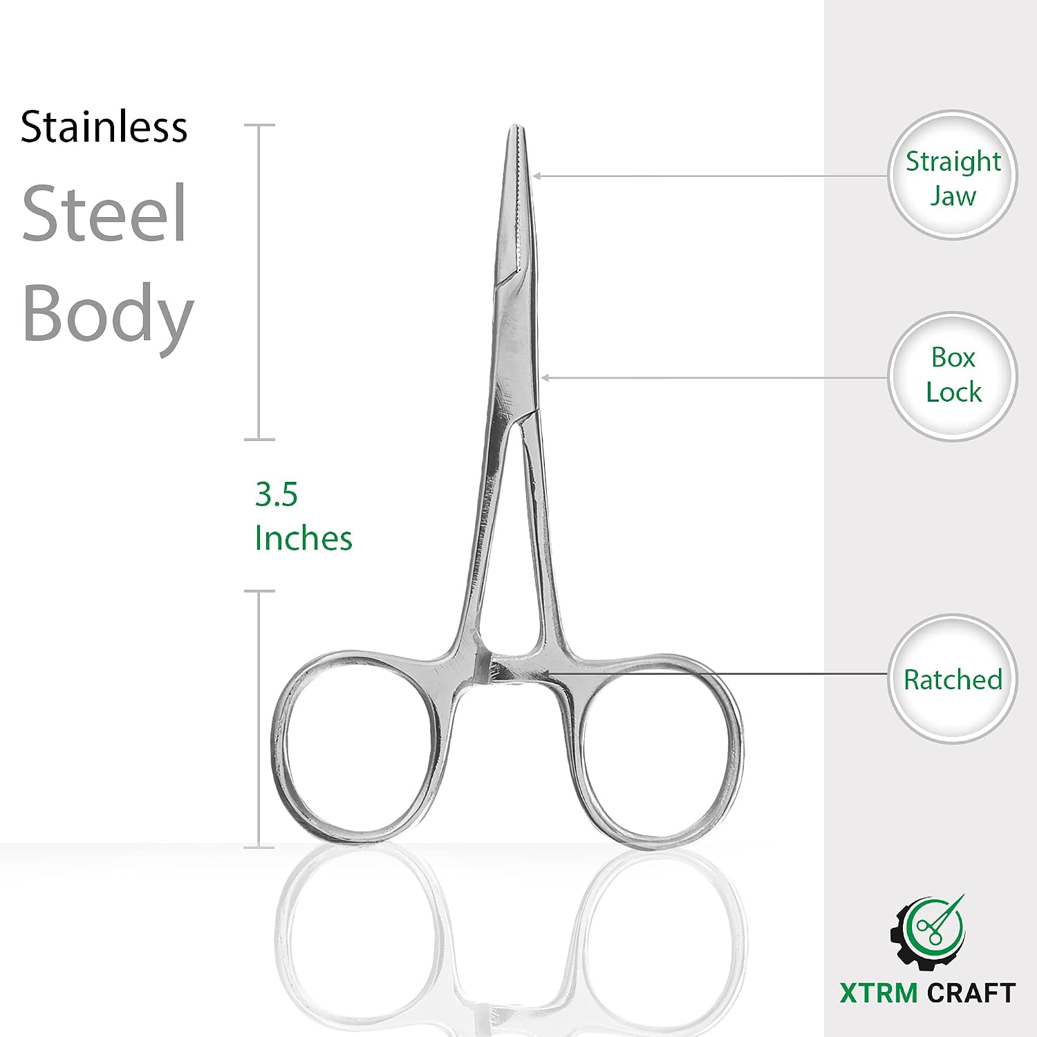 Mosquito Hemostat Locking Forceps 3.5 Inches, Straight Stainless Steel - Multipurpose Ideal Hemostats for Nurses, Fishing Forceps, Crafts and Hobby (Pack of 3) image 3