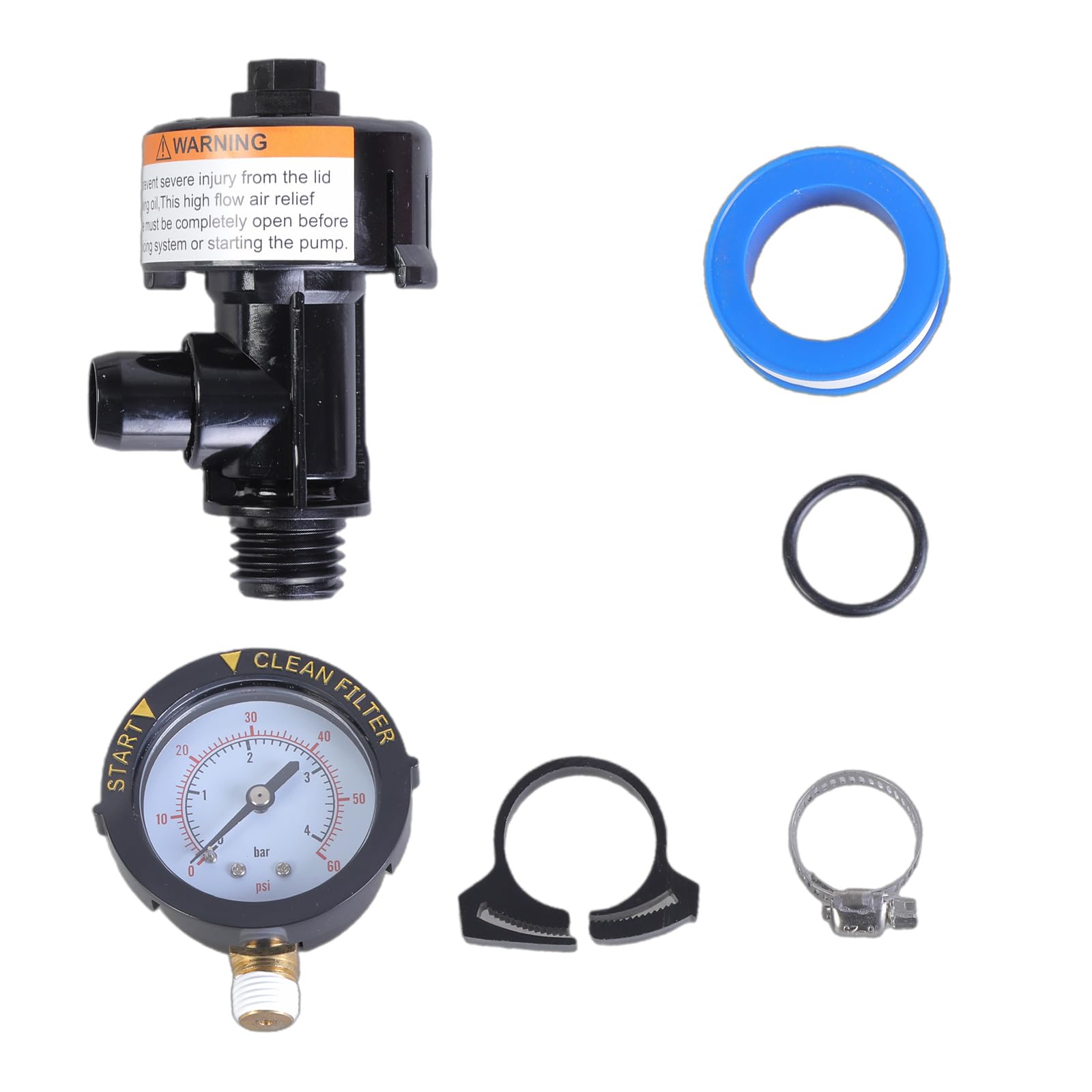 Buxuaaaa 98209800 Manual Air Relief Valves Pressure Gauge For Pool Replacement Air Relief Valves Assembly Pipelines Systems Release