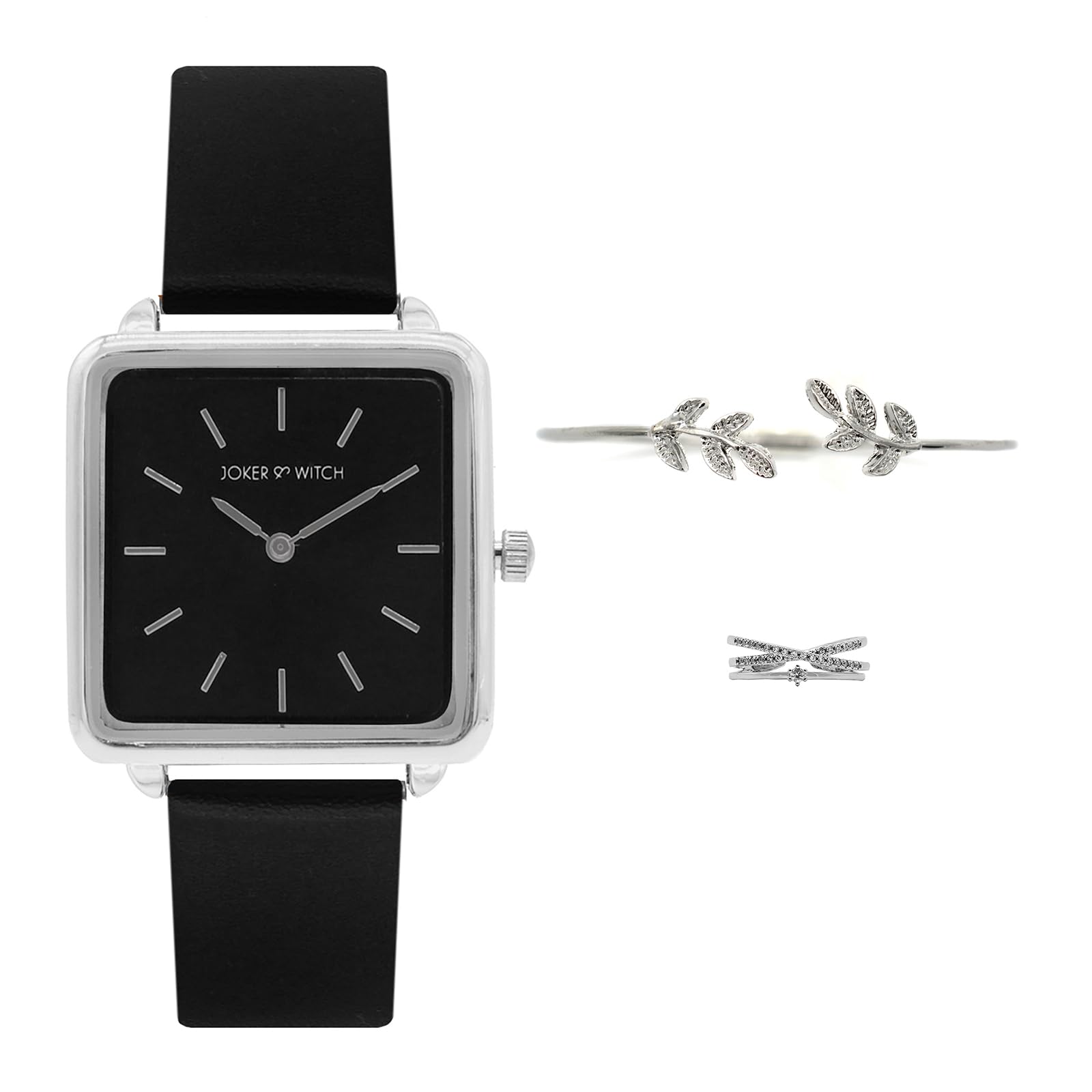 Joker & Witch Leather Women Mercury Love Triangle Analogue Watch, Black Dial, Black Band (B0C862LQBV) Amazon Price History, Amazon Price Tracker