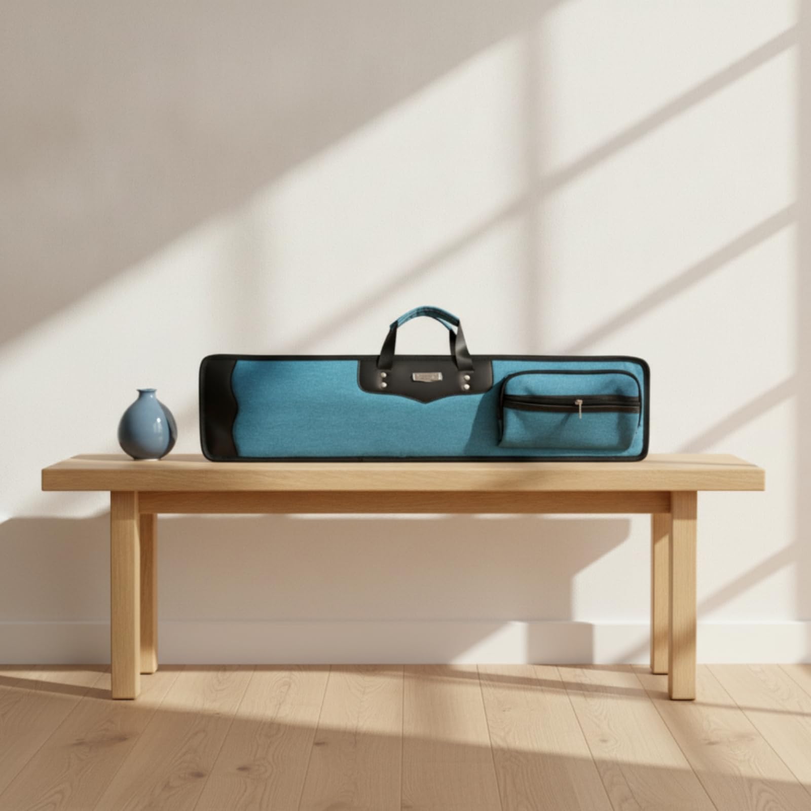 Borsa con Tasca con Cerniera Rigida Custodia Sottile Astuccio per, Studenti di Musica, Array, Blu Opaco