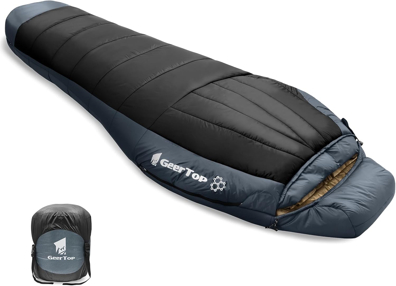 GEERTOP Portable Mummy Sleeping Bag with Graphene Lining for Adults Cold Weather 27°F to 40°F, Lightweight & Water-Resistant, Warm Compact for Camping Backpacking Hiking GEERTOP Portable Mummy Sleeping Bag with Graphene Lining for Adults Cold Weather 27°F to 40°F, Lightweight & Water-Resistant, Warm Compact for Camping Backpacking Hiking