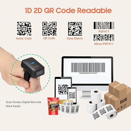 Miniatura 3 de Tera Pro Extreme Performance 1D 2D QR - Escáner de código de barras inalámbrico, funciona con Bluetooth 2.4G inalámbrico USB con cable, velocidad de