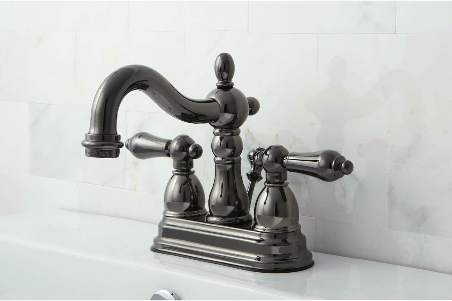 Crаzу Clеаrаnсе Kingston Brass NB1600AL Water Onyx 4 inch Centerset Lavatory Faucet with Brass Pop-up Drain, Black Stainless Steel ❤ Crаzу Dеаlѕ Kingston Brass NB1600AL Water Onyx 4 inch Centerset Lavatory Faucet with Brass Pop-up Drain, Black Stainless Steel