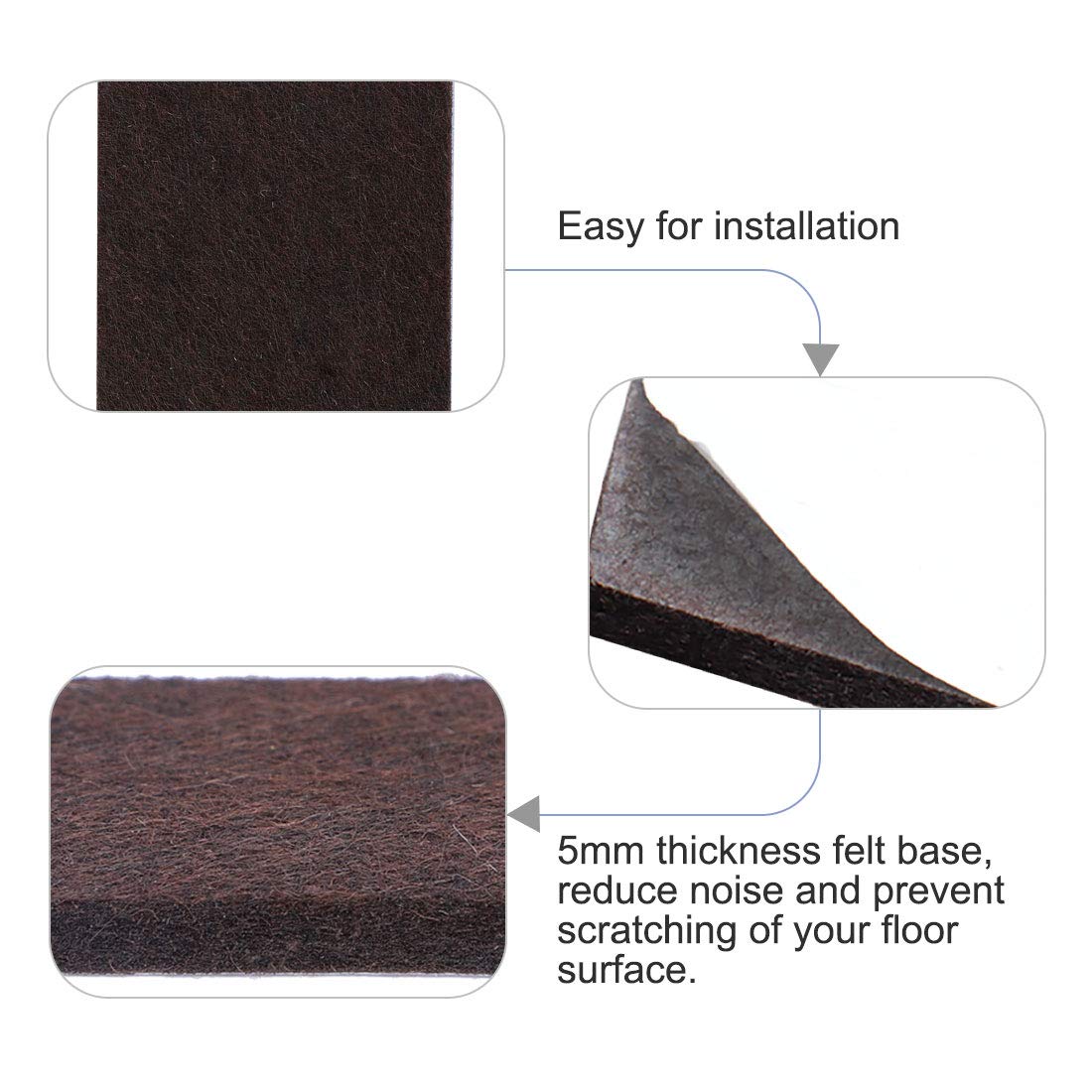 uxcell 32pcs Furniture Felt Pads Square 1 3/4 Self-stick uxcell 32pcs Furniture Felt Pads Square 1 3/4 Self-stick