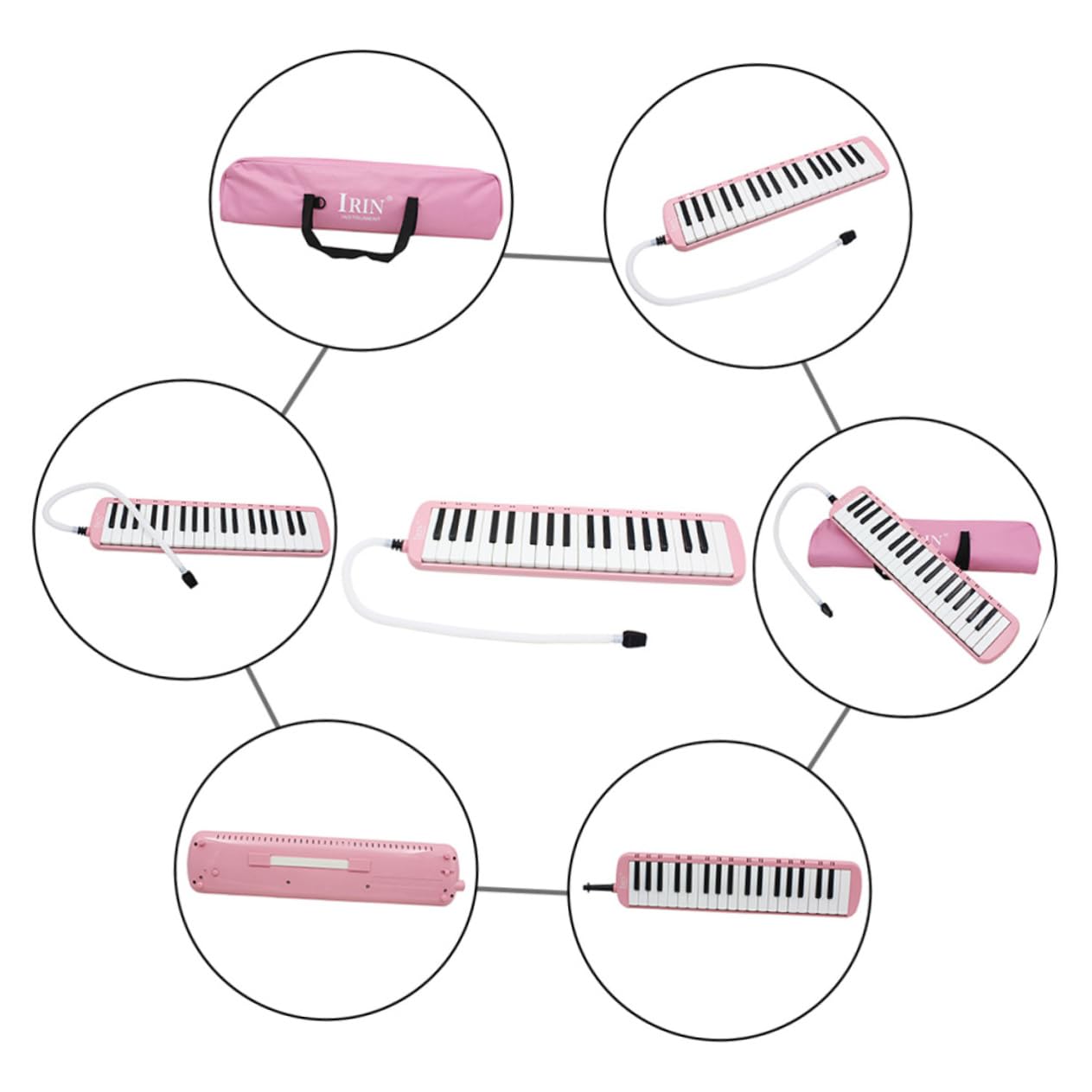 Vaguelly Clés Melodica Instrument De Musique Avec Étui Pour Débutants Et Amateurs Rose