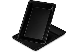 PLASTICPRO Black Serving Trays for Parties