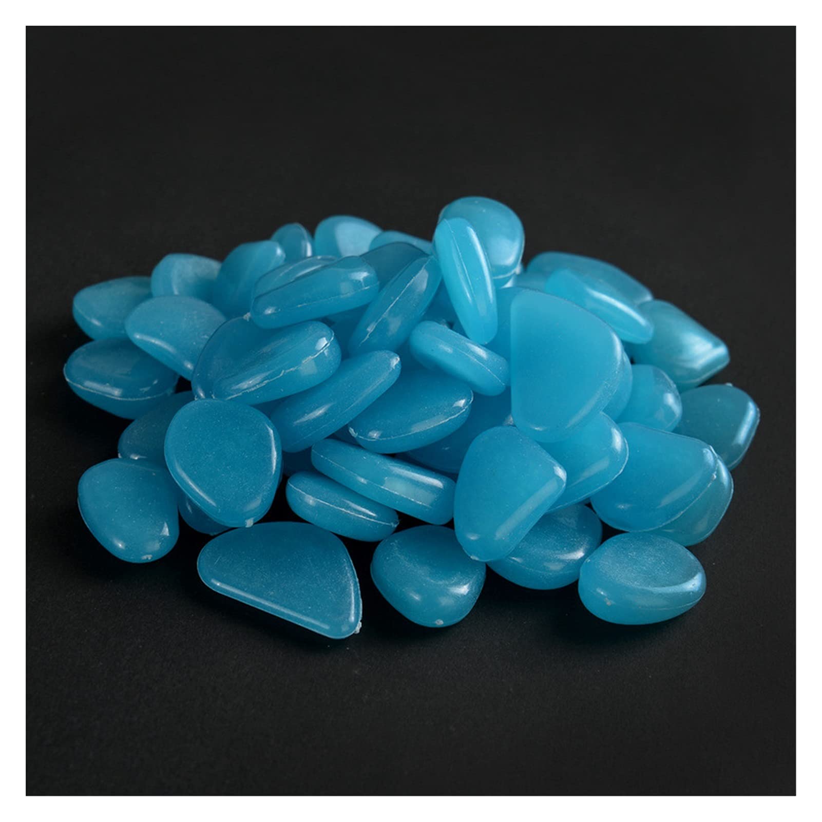 Dekorative Kieselsteine Garten Dekor Leuchtsteine ​​Glühen in dunklen dekorativen Kieselsteinen im Freien Aquarium Tank Dekoration Kieselfelsen Aquarium Mix Farbe (Color : Blue, Size : 300 Pieces)
