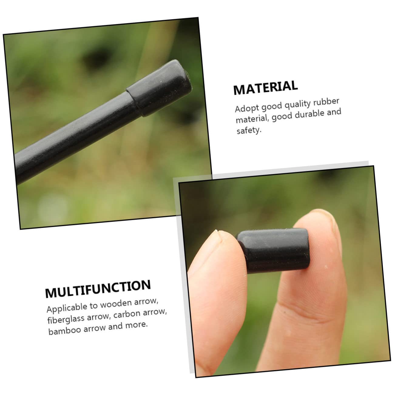 BESPORTBLE Safety Arrowhead for Archery 10pcs 8mm Rubber Arrowheads Ideal for Practice Small Game