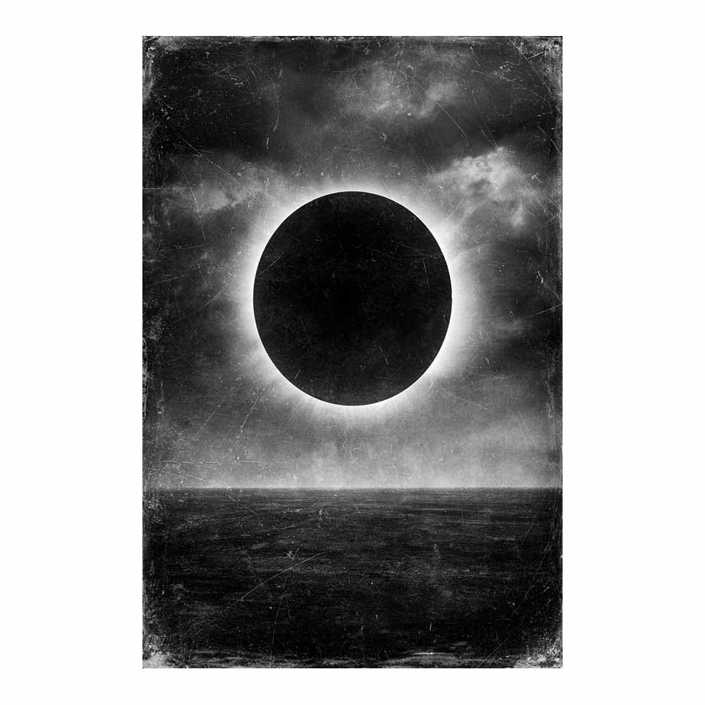 HOQIU Grey Wall Art Grunge Eclipses Seascape prints for walls, canvas wall art, for Living Room Bedroom Bathroom Home Office Wall Decoration(Multicolor)-70x100cm Unframed