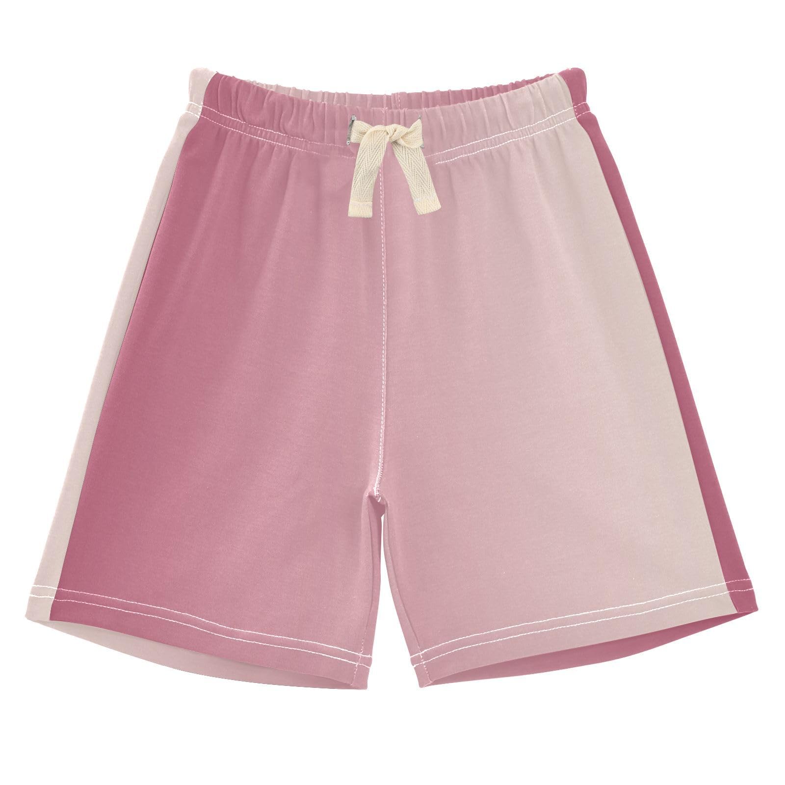 J JOYSAY Light Pink Gradient Toddler Baby Boy Shorts Short Pants with Drawstring Elastic Waist Boys Athletic Shorts for 5T Girls Child