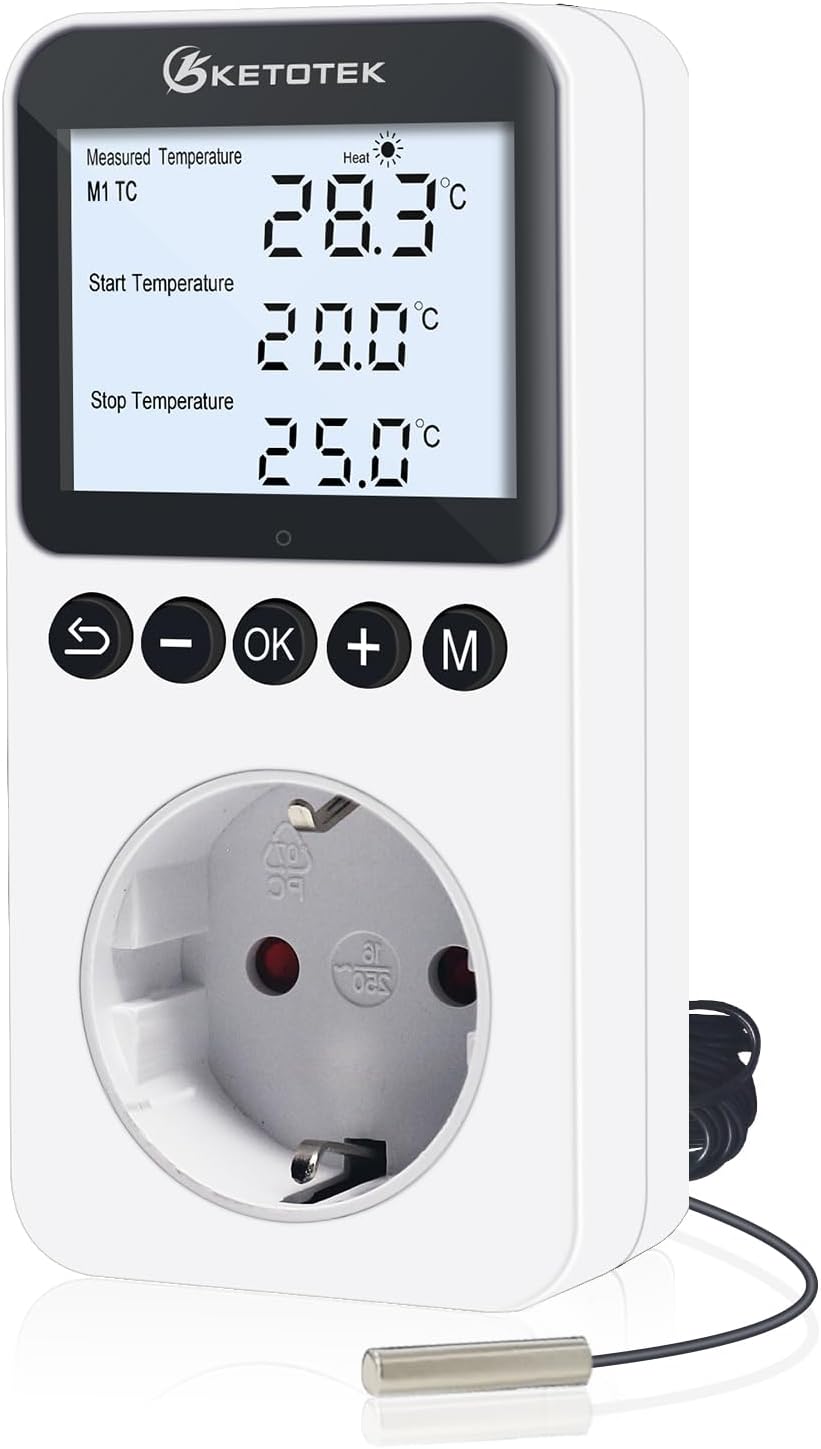 Smart WLAN Thermostat Steckdose - Temperaturregler Für Heizung & Kühlung 10A