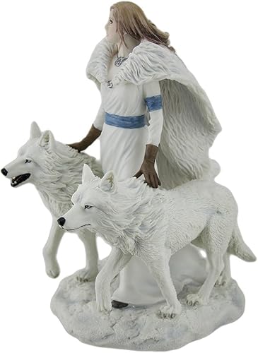 Miniatura 2 de Veronese Design Guardianes de Invierno por Anne Stokes Estatua de Lobos de Nieve y Amante