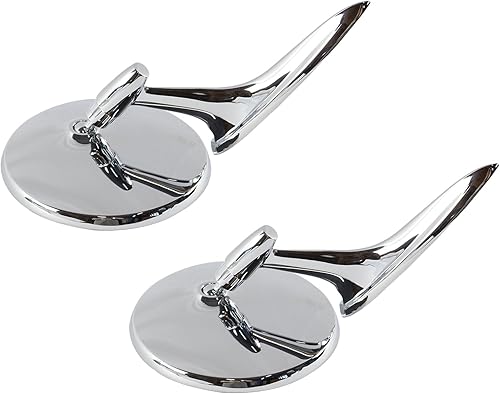 Miniatura 6 de Espejos retrovisores exteriores de moño redondo con base acanalada compatibles con 1963-1964 Ch-evy Impala 1963-1965 Ch-evy Corvair 1963-1964 Ch-evy