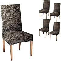 Vista 40 de TOMWISH Fundas para Sillas De Comedor 6, Fundas para sillas de comedor, pintura de arte abstracto, funda extraíble elástica de elastano para silla