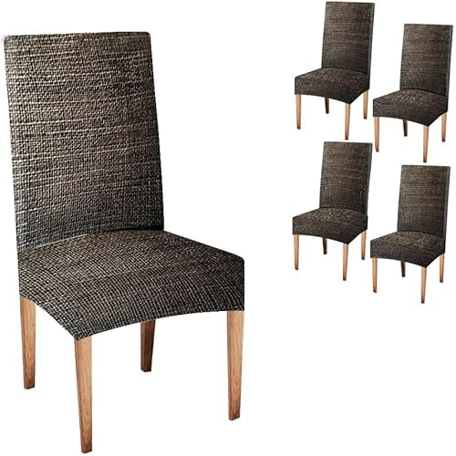 Miniatura 40 de TOMWISH Fundas para Sillas De Comedor 6, Fundas para sillas de comedor, pintura de arte abstracto, funda extraíble elástica de elastano para silla