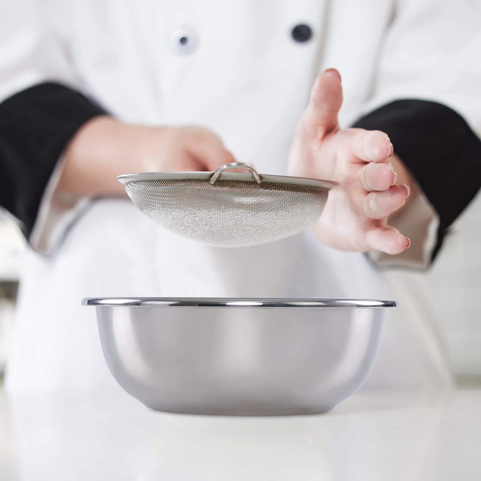 Cadine Juego de 4 Cuencos de Acero Inoxidable para Mezclar para Alimentos, Cuenco de Preparación de Cocina
