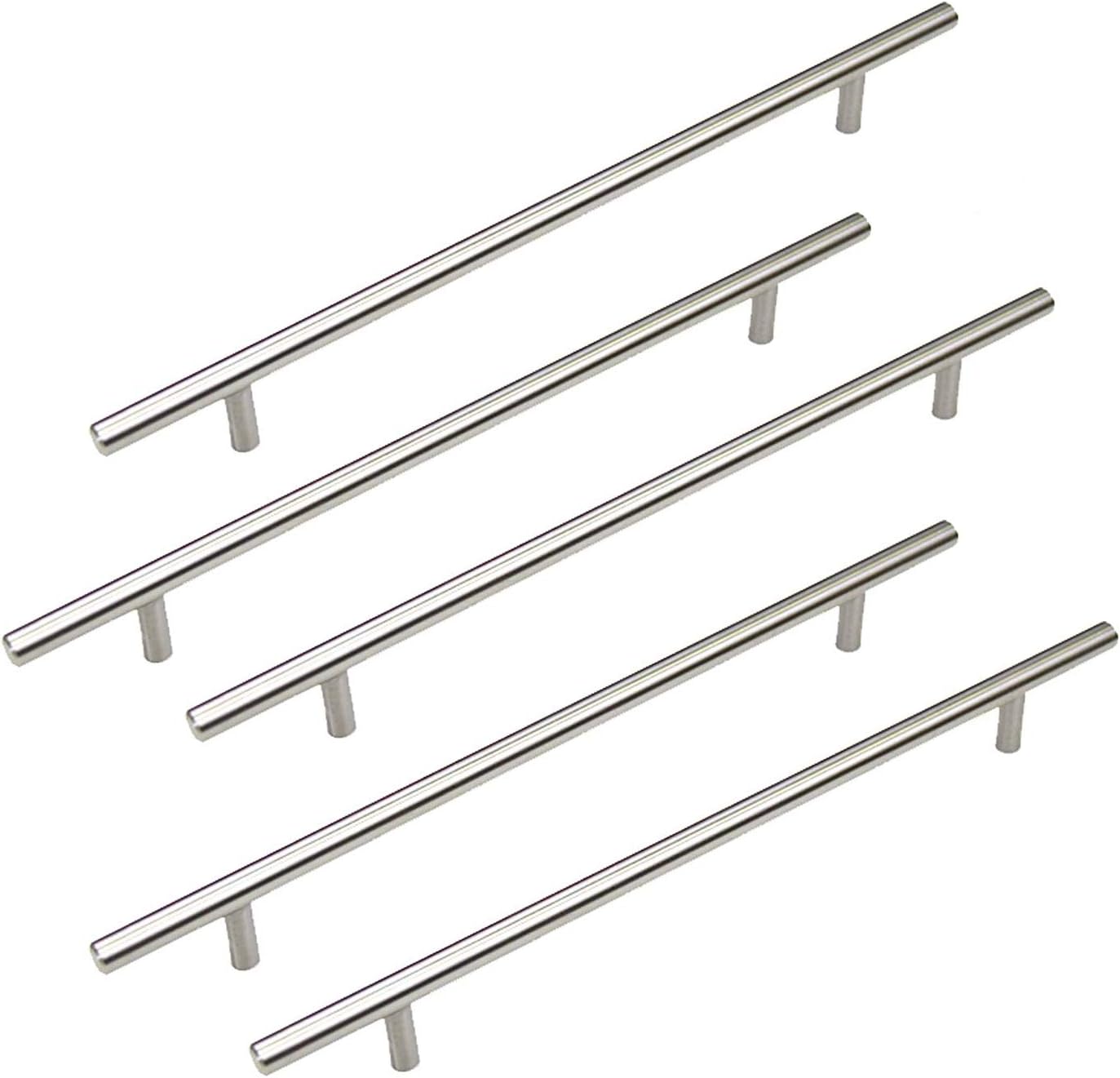 Kingsman Solid Stainless Steel 12 inch(300mm) Kitchen Cabinet Handle Bar Pull with 8-1/2 Inch (215mm) Hole to Hole Spacing (Pack of 10)